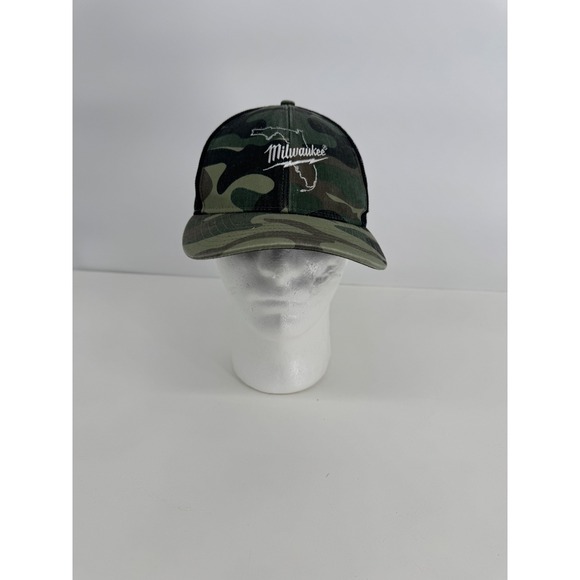 Milwaukee Tool Florida Camo Trucker Hat Outdoor Cap Mens Snapback Black